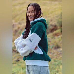 NWOT Free People Movement Hit The Slopes Hoodie Evergreen Combo size- MEDIUM